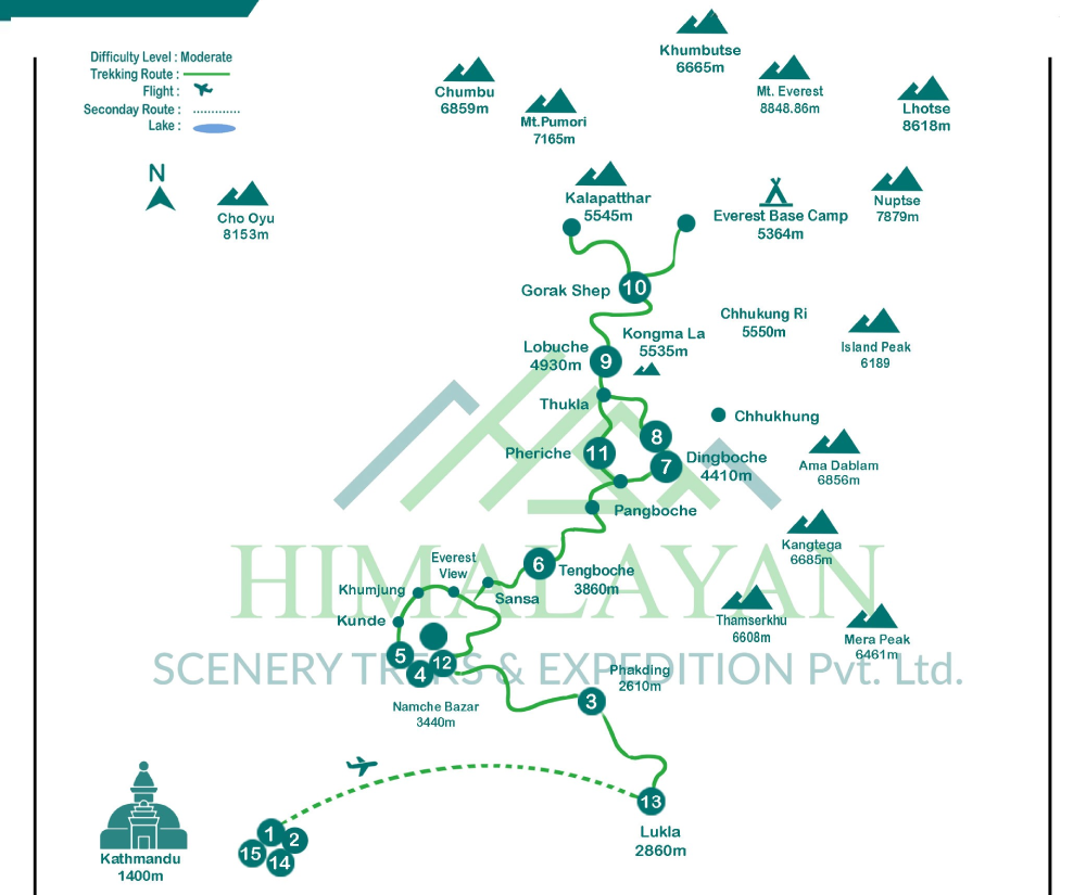 everest base camp trekking map