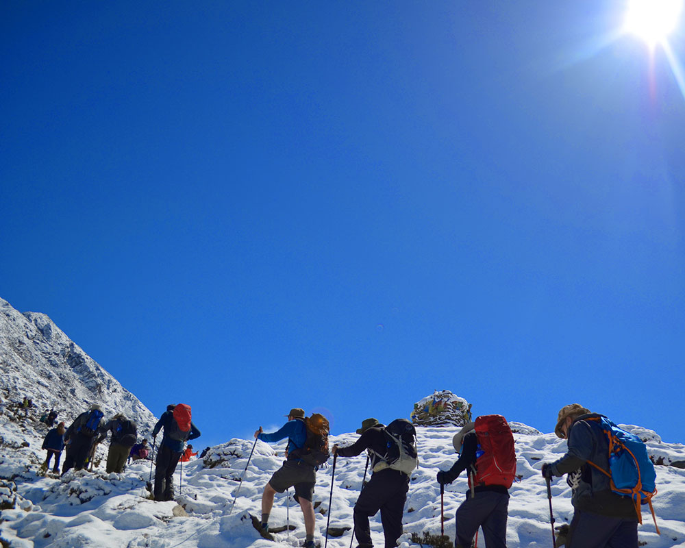 Trekkers in Everest region