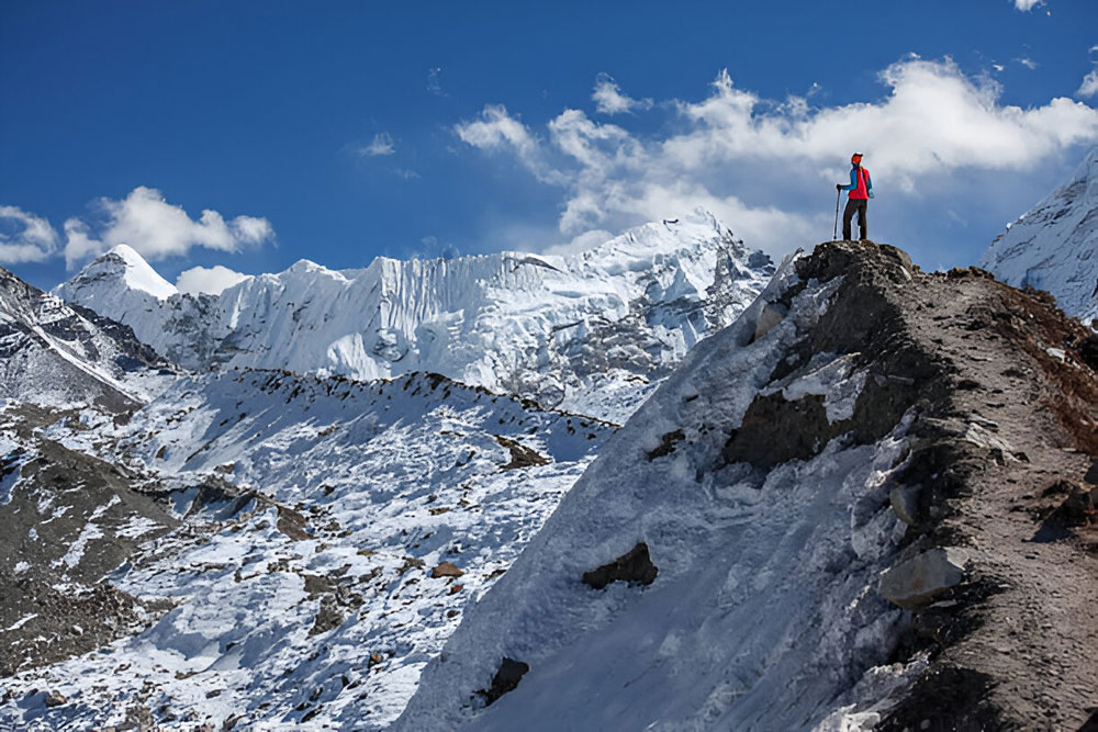 Reaching the Summit During Peak Climbing Trek in Nepal